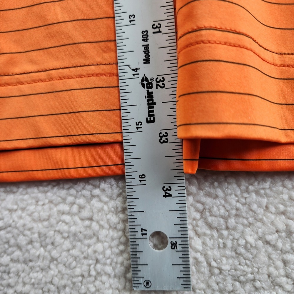 FootJoy ProDry Striped Golf Polo Shirt Mens XXL Orange Blue Performance Athletic - Picture 7 of 9